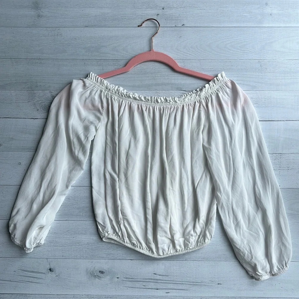 Brandy Melville White Off the Shoulder Top OS